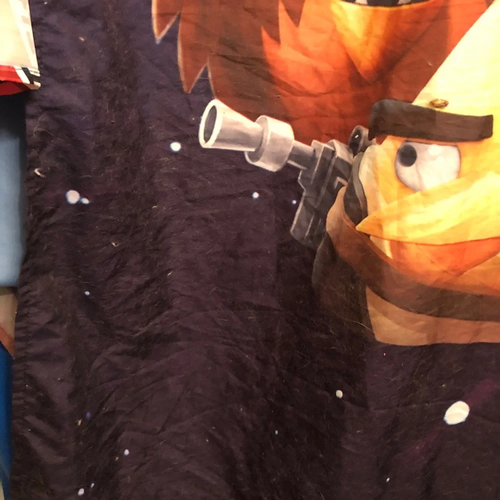 Starry Galaxy Graphic Panel in Deep Navy with Orange Accent
